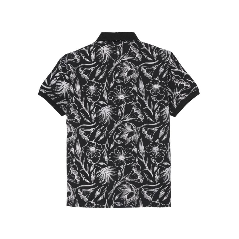 Status Quo Boys Graphic Print Polo Collar Half Sleeves Regular Fit Tshirt
