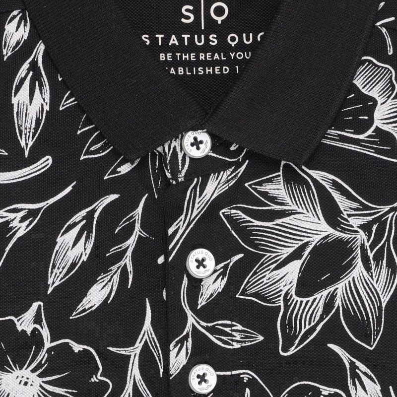 Status Quo Boys Graphic Print Polo Collar Half Sleeves Regular Fit Tshirt