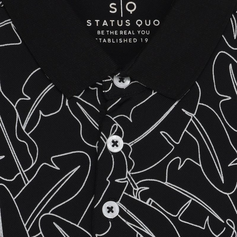 Status Quo Boys Abstract Print Polo Collar Half Sleeves Regular Fit Tshirt