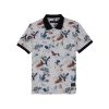 Status Quo Boys Floral Print Polo Collar Half Sleeves Regular Fit Tshirt