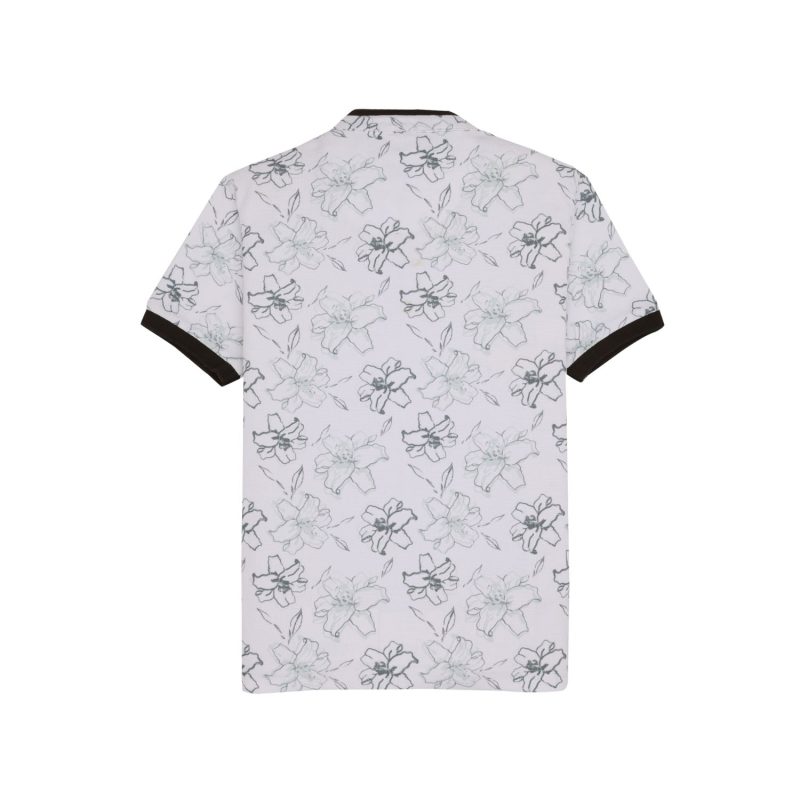 Status Quo Boys Floral Print Henley Neck Half Sleeves Regular Fit Tshirt