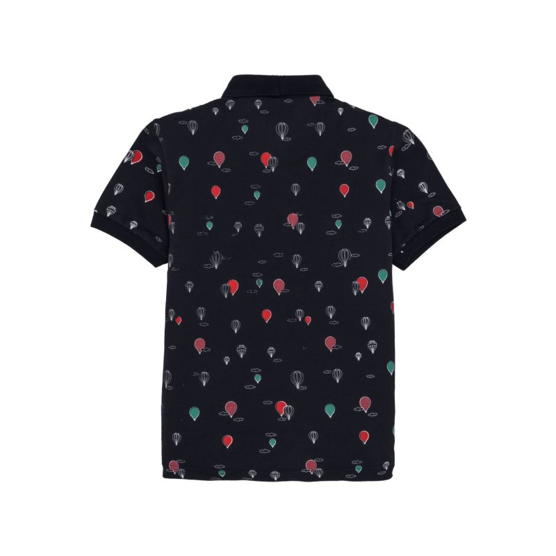 Status Quo Boys Abstract Print Polo Collar Half Sleeves Regular Fit Tshirt