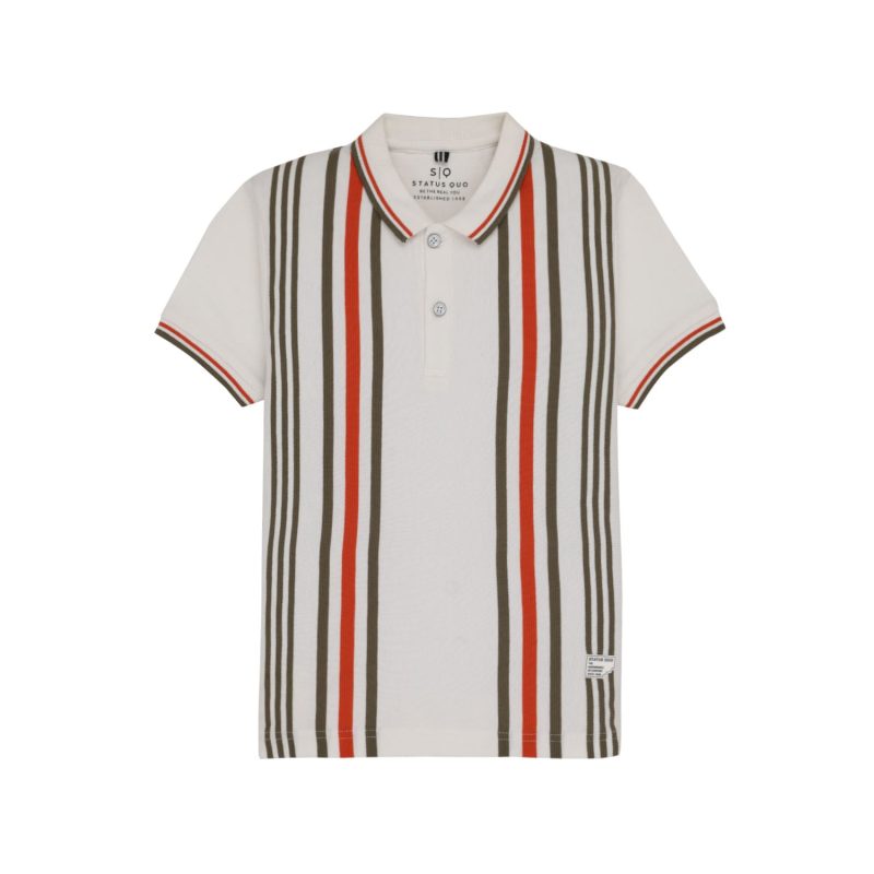 Status Quo Boys All-Over Striped Half Sleeves Regular Fit Tshirts