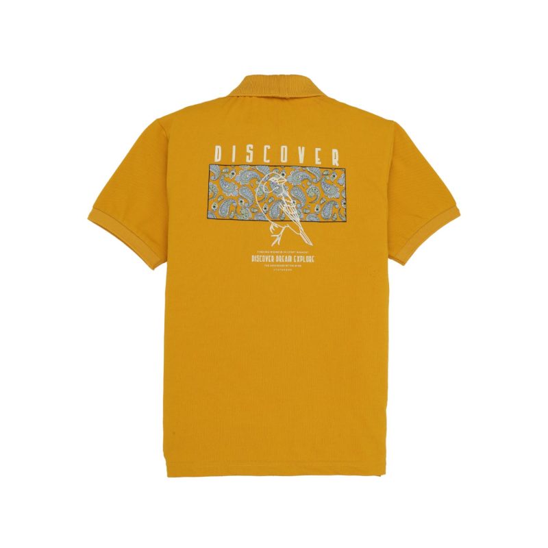 Status Quo Boys Graphic Print Polo Collar Half Sleeves Regular Fit Tshirt