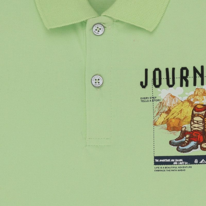 Status Quo Boys All-Over Graphic Printed Polo Collar Tshirt