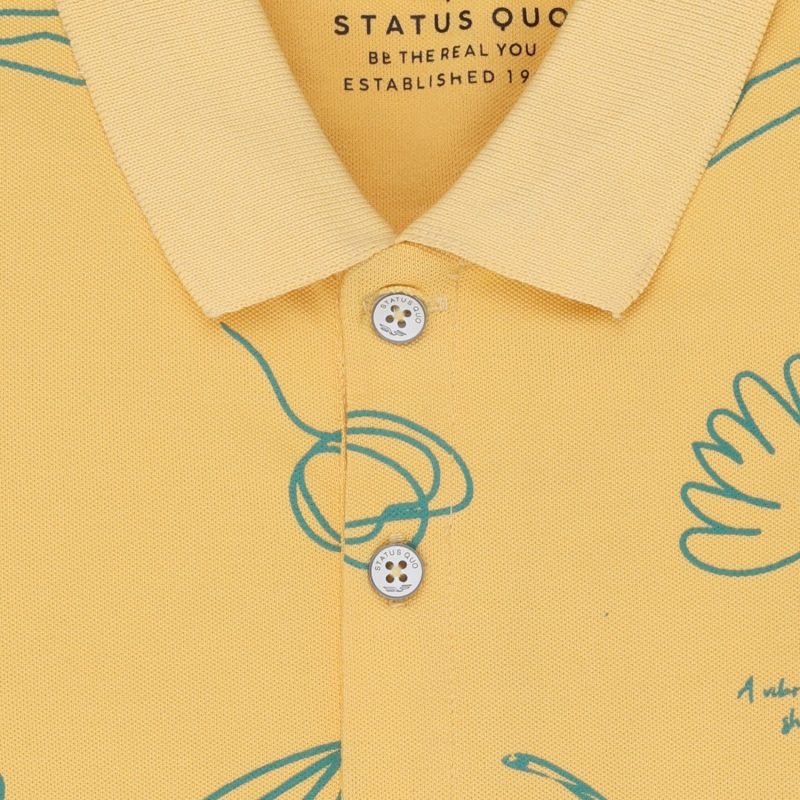 Status Quo Boys All-Over Floral Printed Polo Collar Tshirt