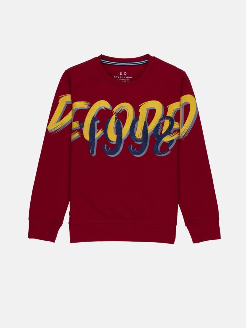 Boys Solid Round Neck Sweatshirt