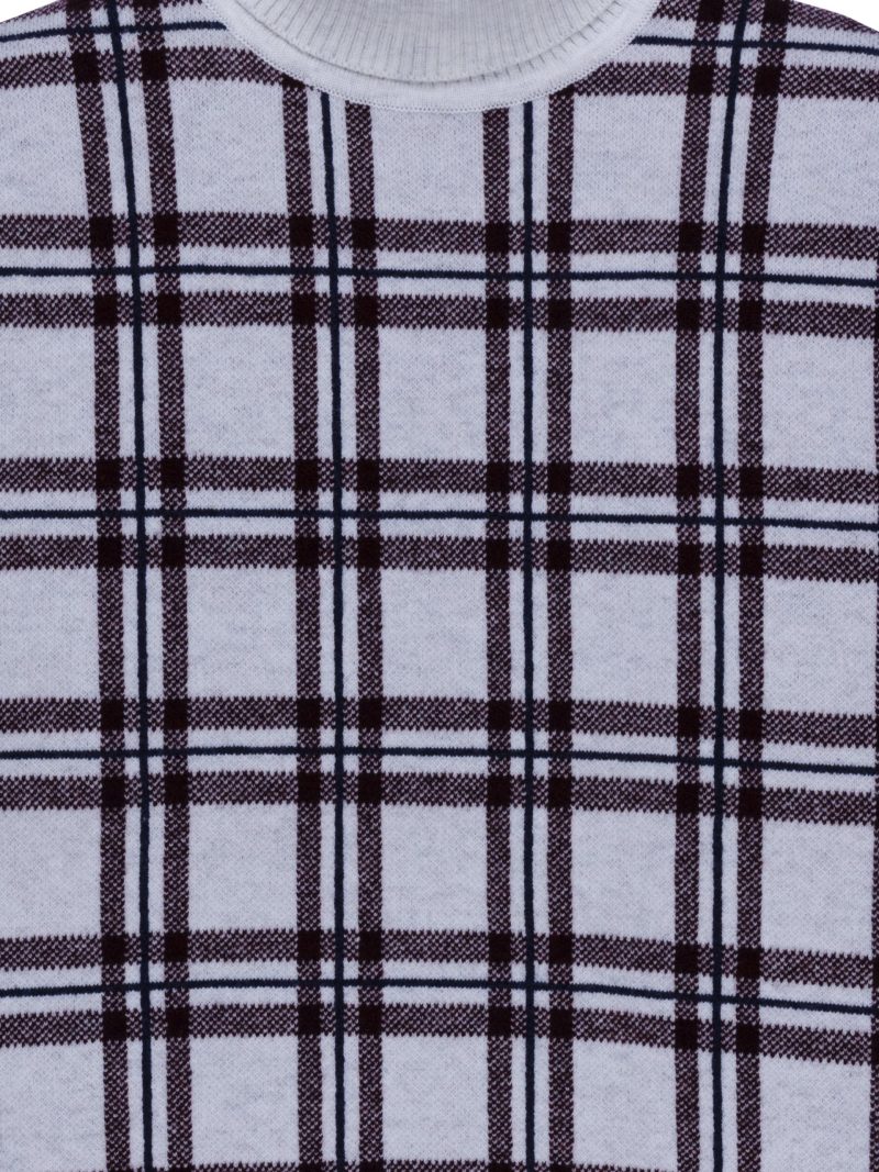 Status Quo Boys Checkered Round Neck Sweater