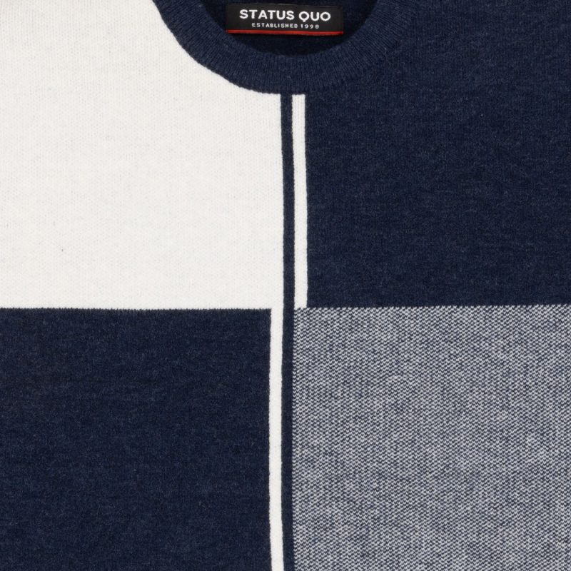 Status Quo Boys Checkered Round Neck Sweater