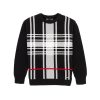 Status Quo Boys Checkered Round Neck Sweater