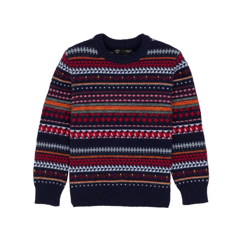 Status Quo Boys Jacquard Round Neck Sweater
