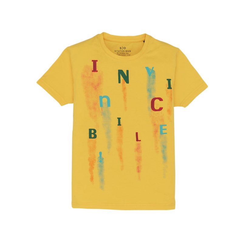 Status Quo Boys Printed Round Neck T-Shirt