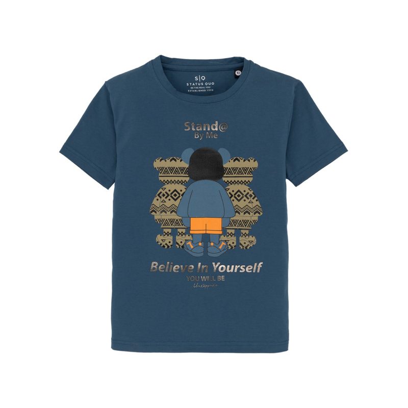 Status Quo Boys Printed Round Neck T-Shirt