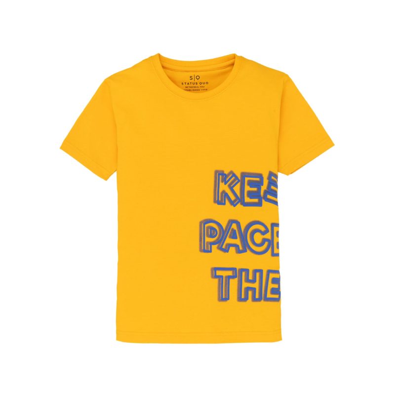 Status Quo Boys Printed Round Neck T-Shirt