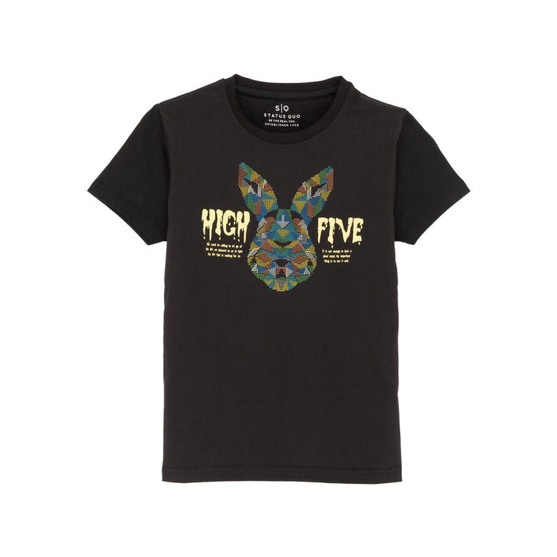 Status Quo Boys Printed Round Neck T-Shirt