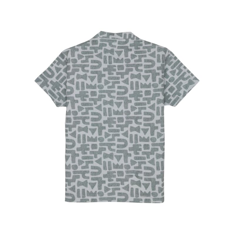 Status Quo Boys Geometric Print Henley Neck Half Sleeves Regular Fit Tshirt