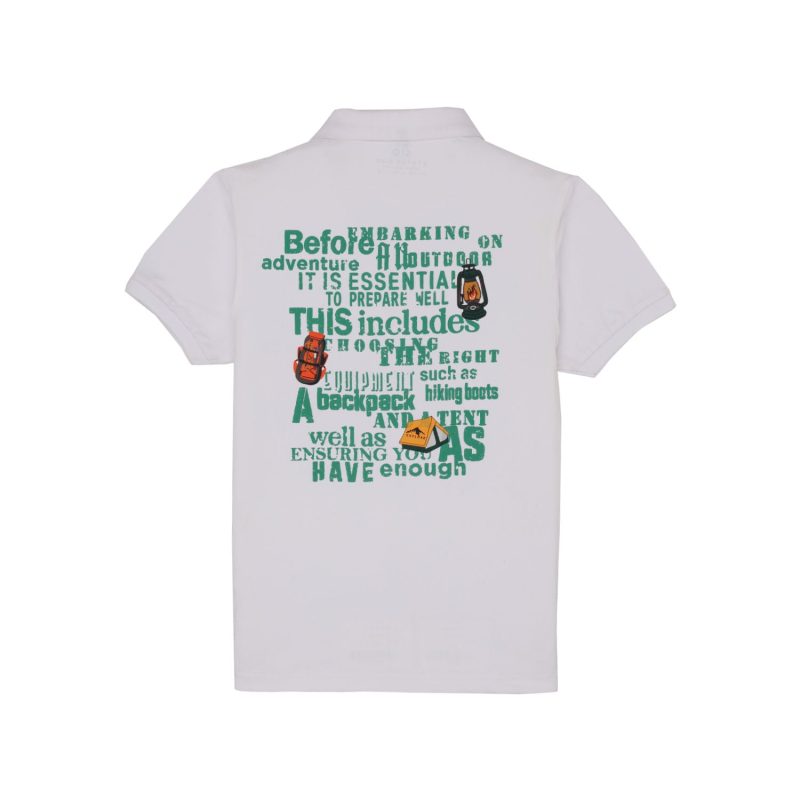 Status Quo Boys Typography Printed Polo Collar Half Sleeves Regular Fit Tshirt