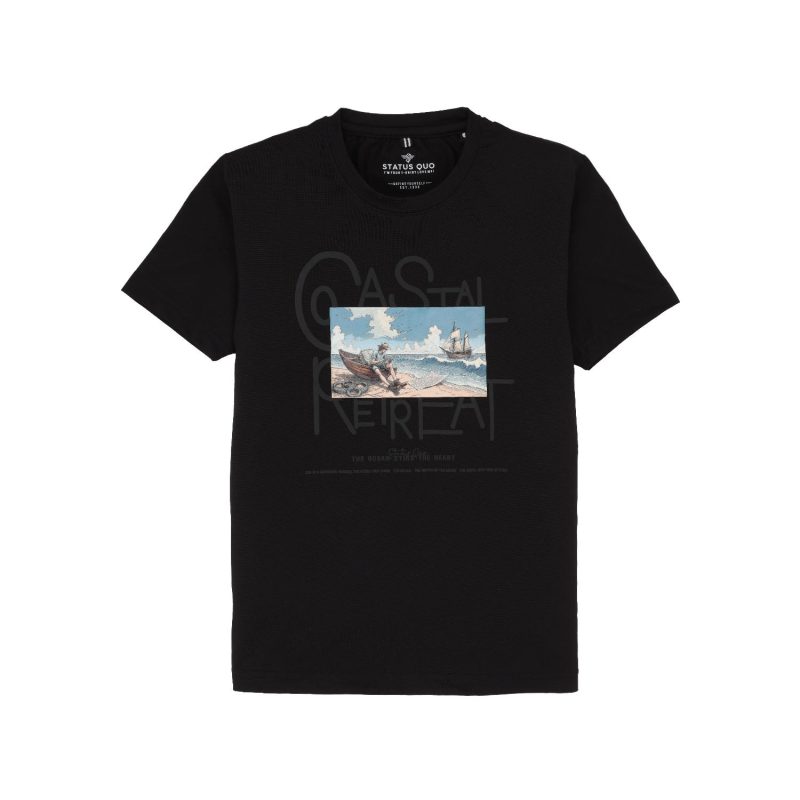 Status Quo Boys Graphic Print Round Neck Half Sleeves Regular Fit Tshirt