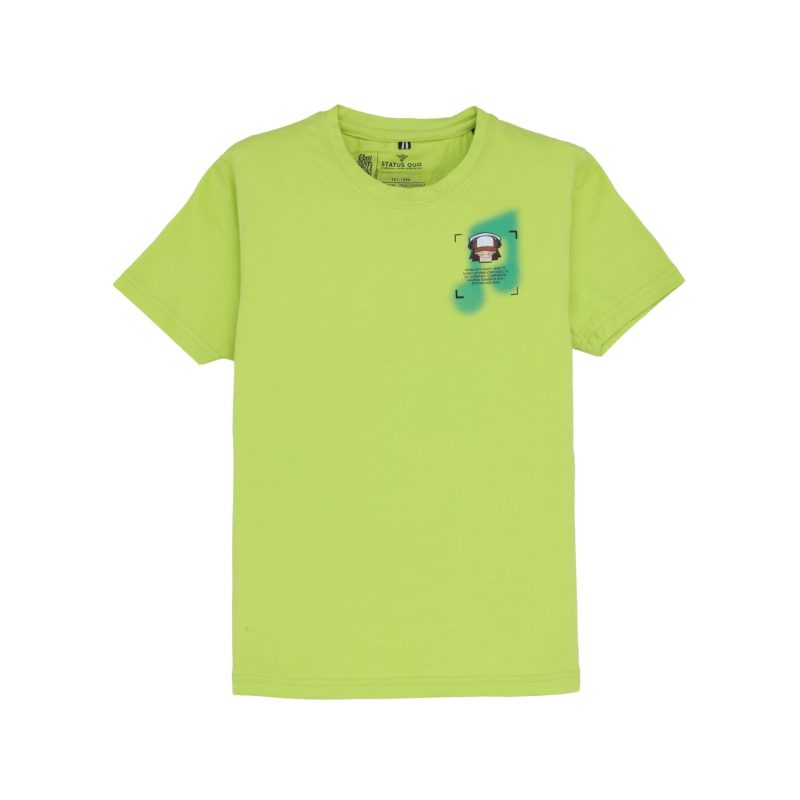 Status Quo Boys Graphic Print Round Neck Half Sleeves Regular Fit Tshirt