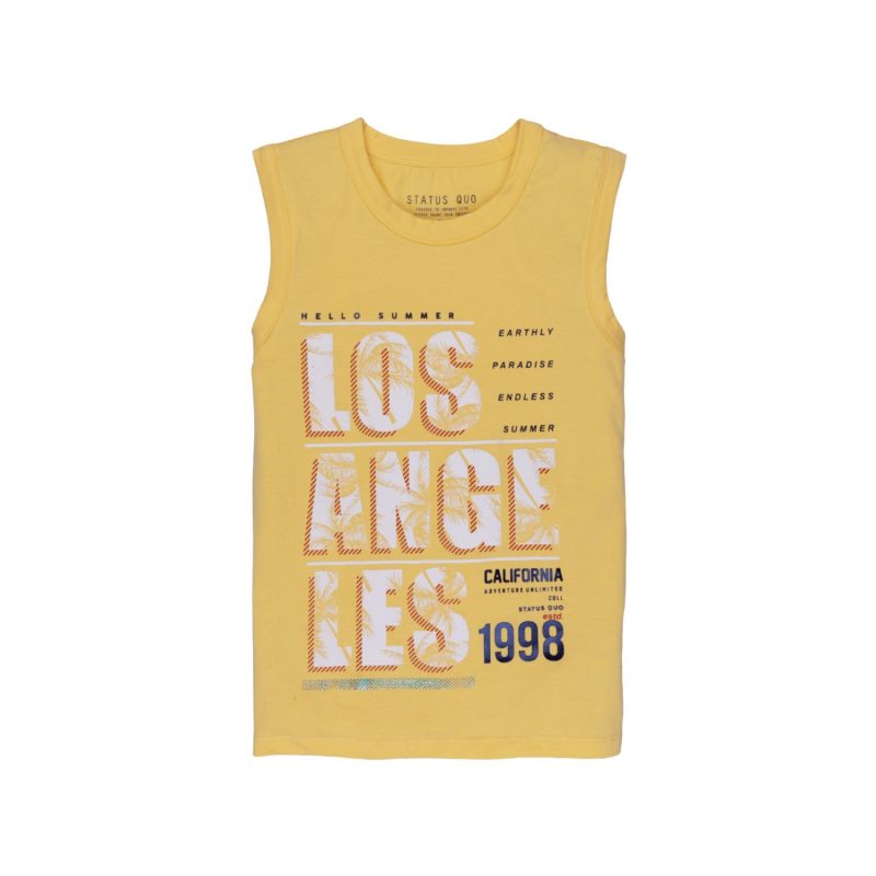 Status Quo Boys Printed Sleeveless T-Shirt