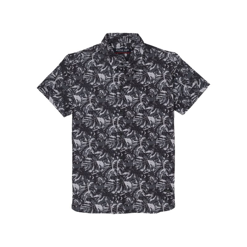 Status Quo Boys Abstract Print Collared Neck Half Sleeves Regular Fit Shirt