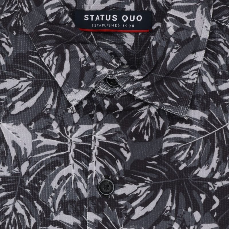 Status Quo Boys Abstract Print Collared Neck Half Sleeves Regular Fit Shirt