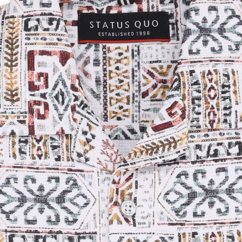 Status Quo Boys Printed Half Sleeves Regular Fit Shirt