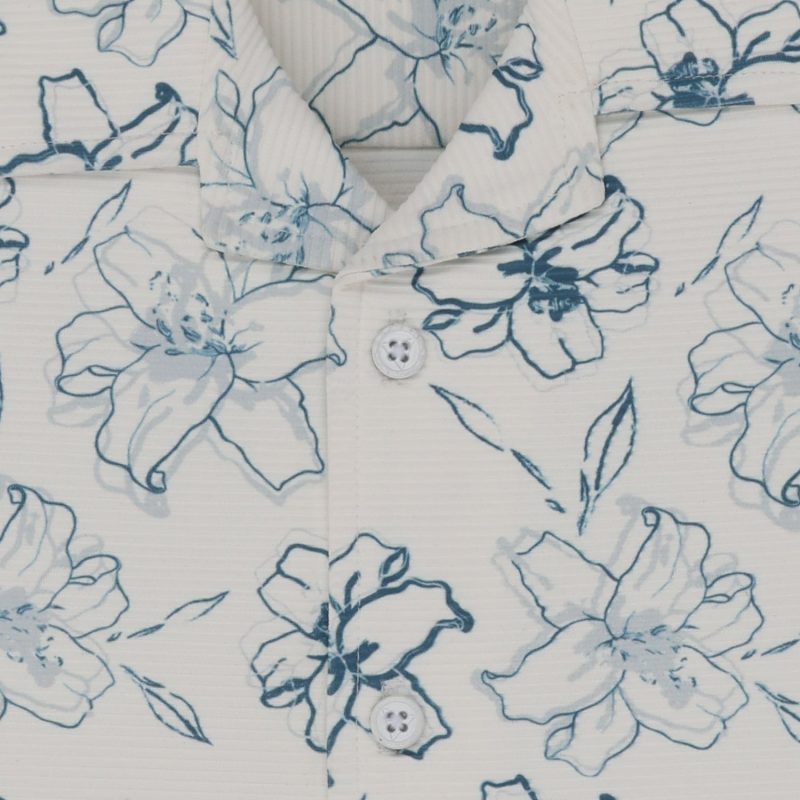 Status Quo Boys Floral Print Cuban Collar Half Sleeves Regular Fit Shirt