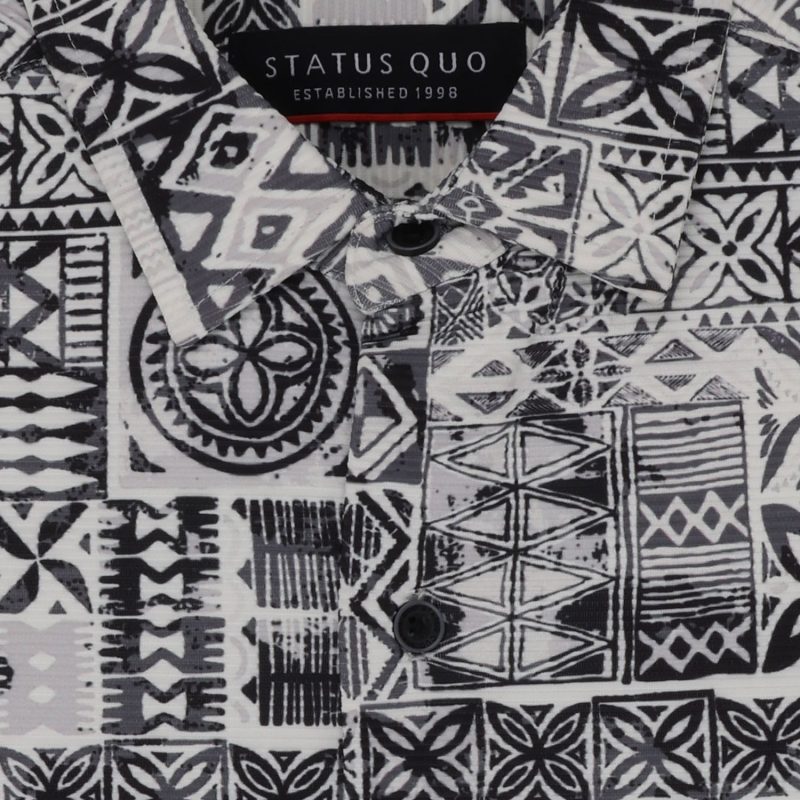 Status Quo Boys Abstract Print Collared Neck Half Sleeves Regular Fit Shirt