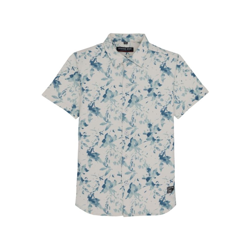 Status Quo Boys Graphic Print Collared Neck Half Sleeves Regular Fit Shirt