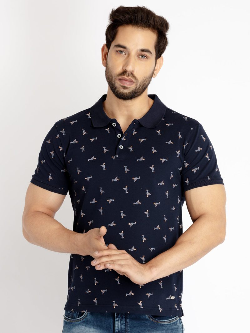 Status Quo Mens All Over Printed Polo Collar T-Shirt