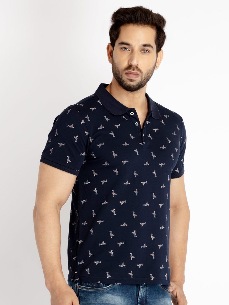 Status Quo Mens All Over Printed Polo Collar T-Shirt