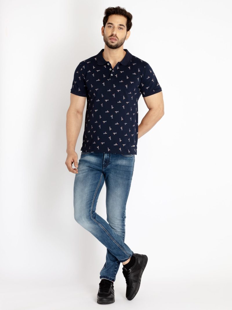 Status Quo Mens All Over Printed Polo Collar T-Shirt