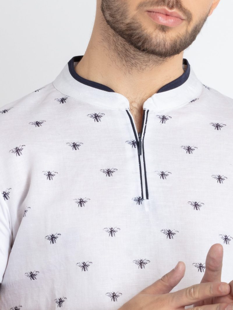 Status Quo Mens Printed Henley Neck T-Shirt