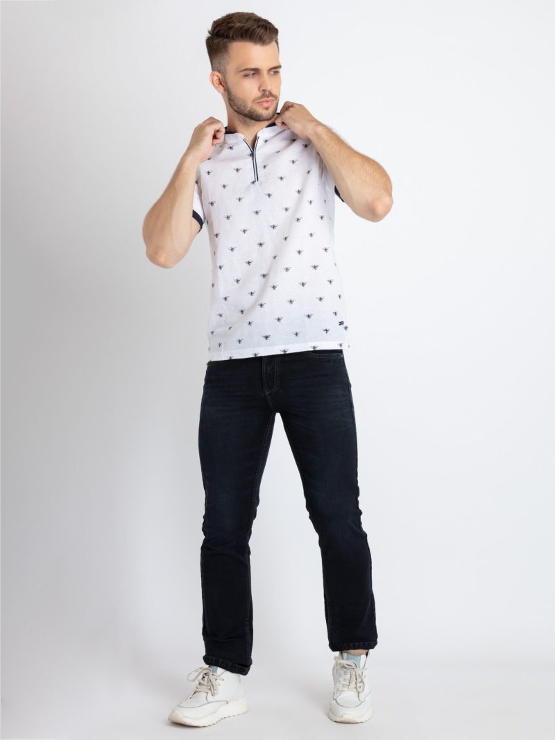 Status Quo Mens Printed Henley Neck T-Shirt