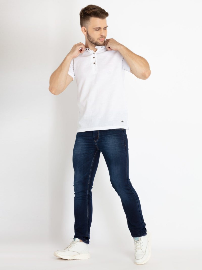 Mens Solid Henley Neck T-Shirt