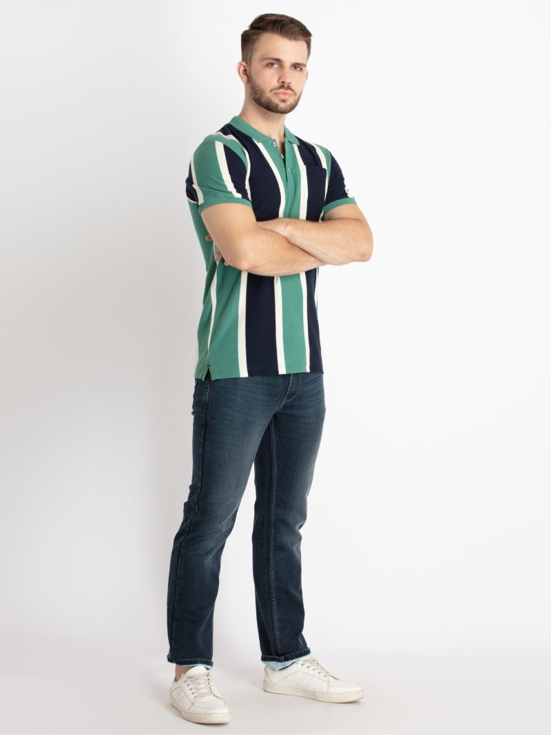 Status Quo Mens Striped Polo T-Shirt