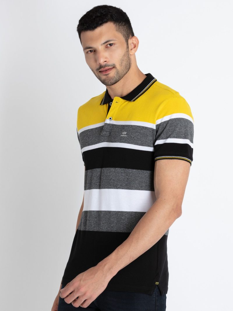 Mens Striped Polo T-Shirt