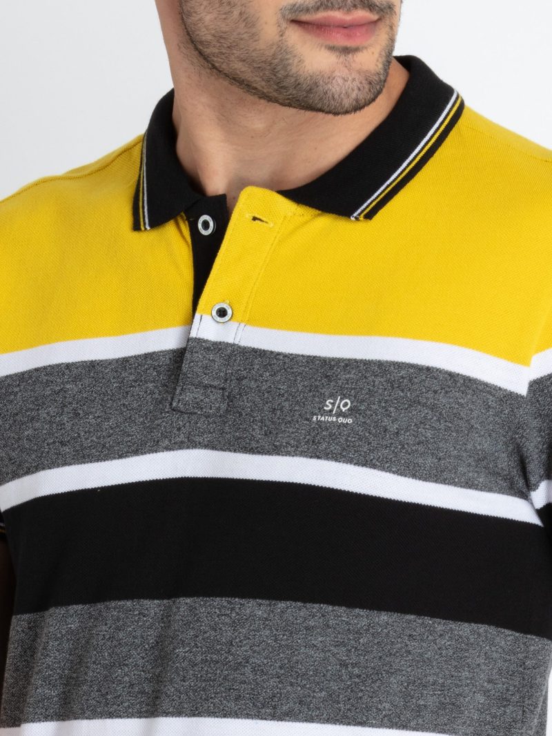 Mens Striped Polo T-Shirt