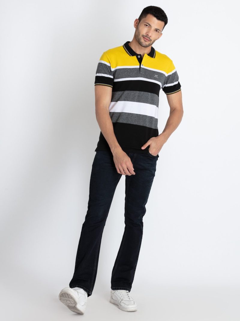 Mens Striped Polo T-Shirt