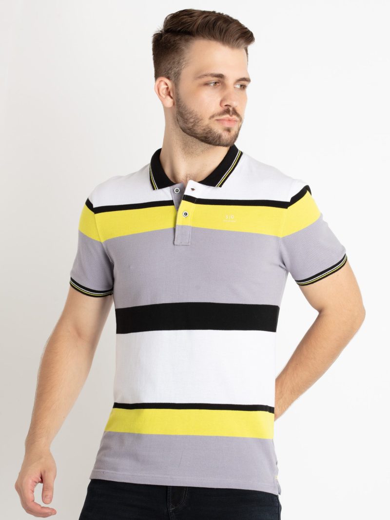 Mens Striped Polo T-Shirt