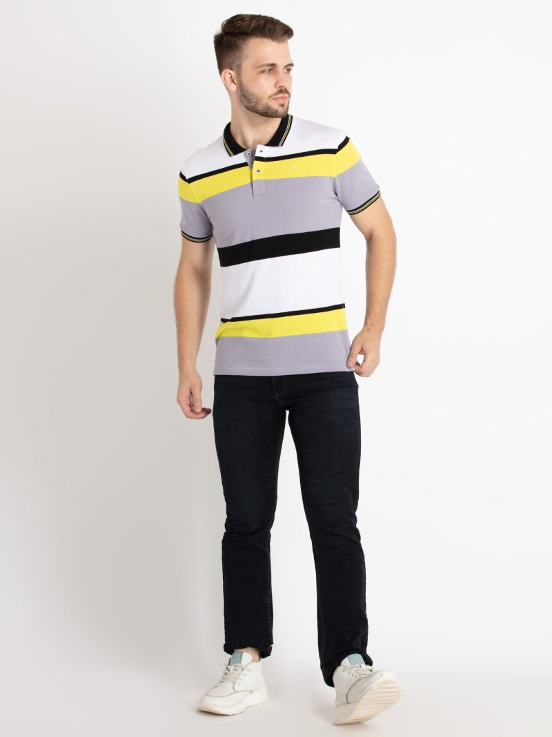 Mens Striped Polo T-Shirt