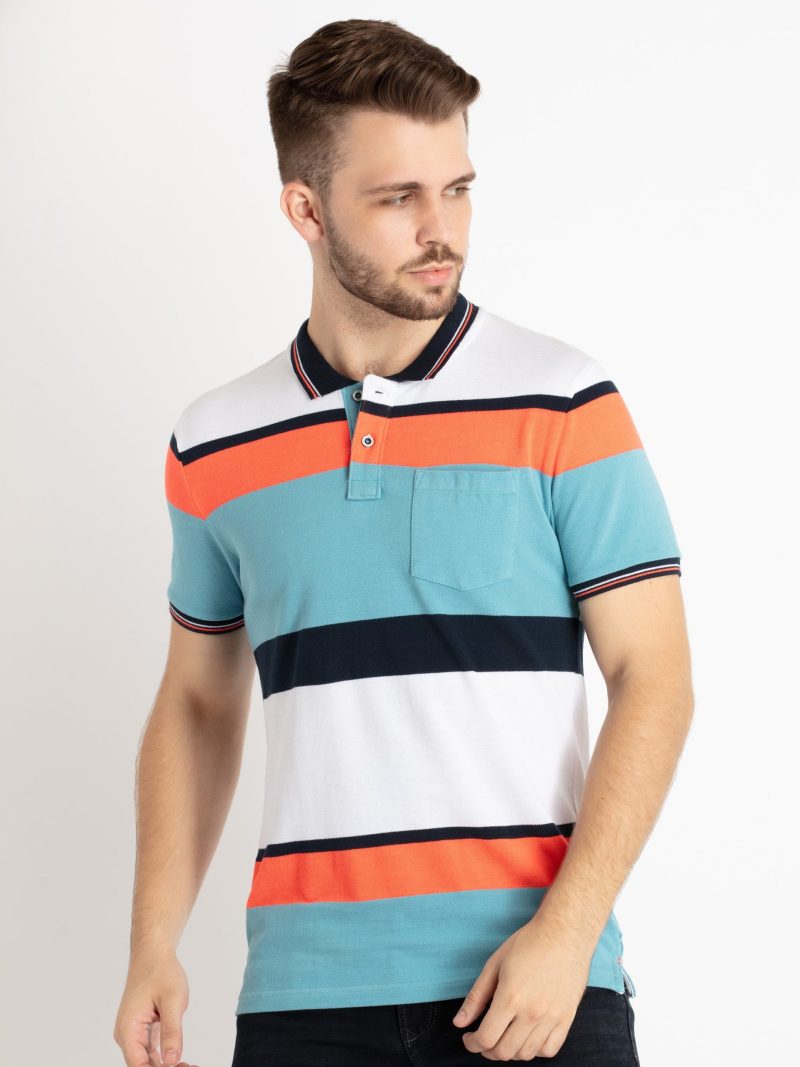 Mens Striped Polo T-Shirt