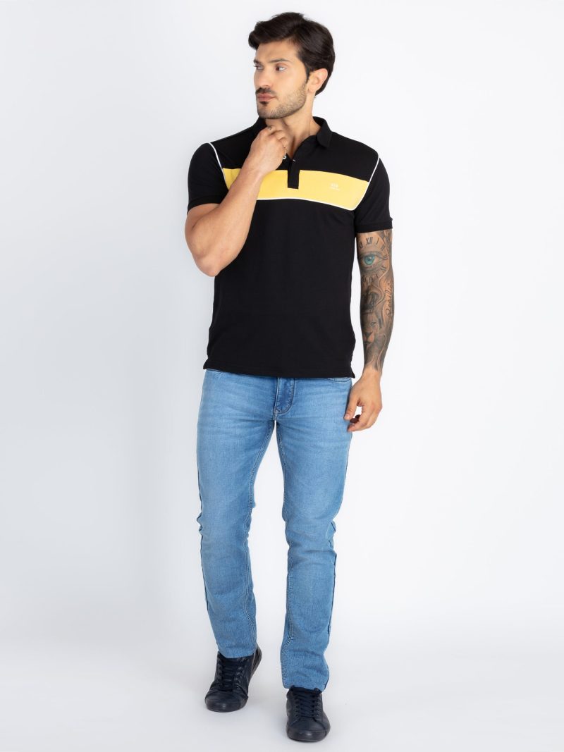 Mens Colourblock Polo T-Shirt