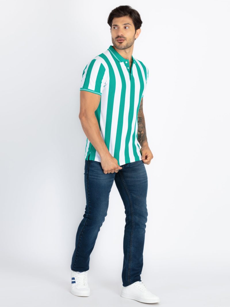 Status Quo Mens Striped Polo T-Shirt