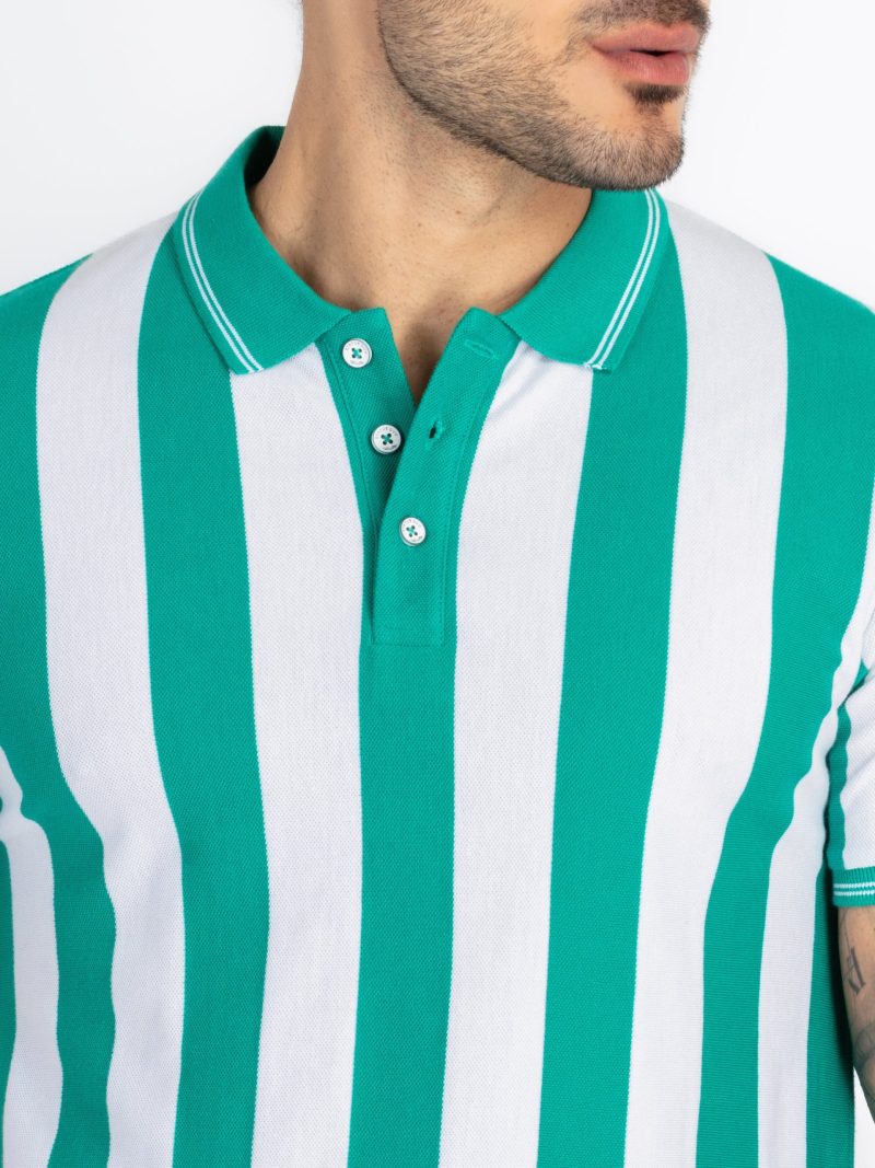 Status Quo Mens Striped Polo T-Shirt