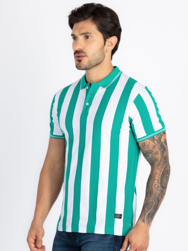 Status Quo Mens Striped Polo T-Shirt