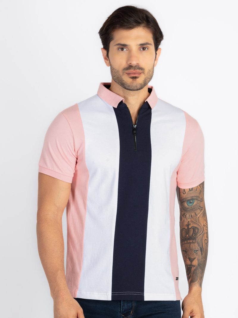 Mens Colourblock Polo T-Shirt