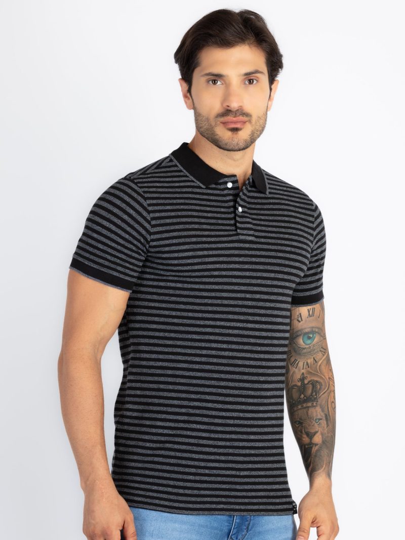 Status Quo Mens Striped Polo T-Shirt