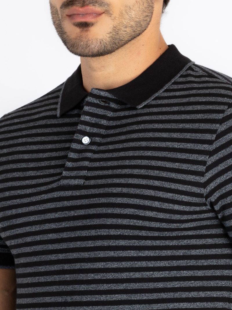 Status Quo Mens Striped Polo T-Shirt